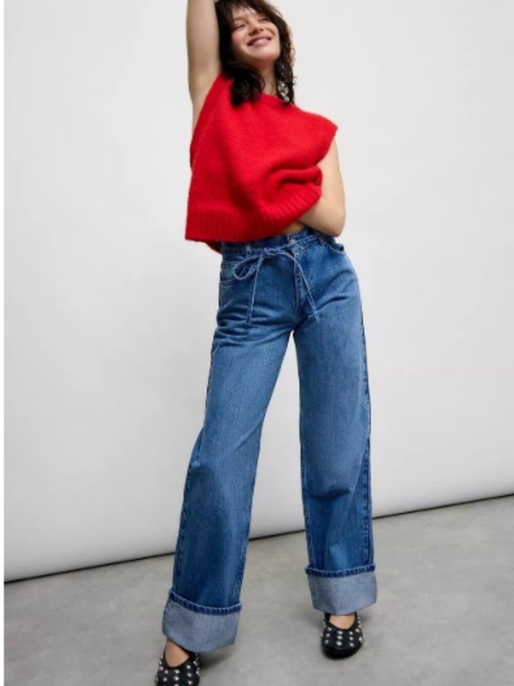 Like New! Damson Madder Sylvie Tie Jeans 100% Cotton Size 8